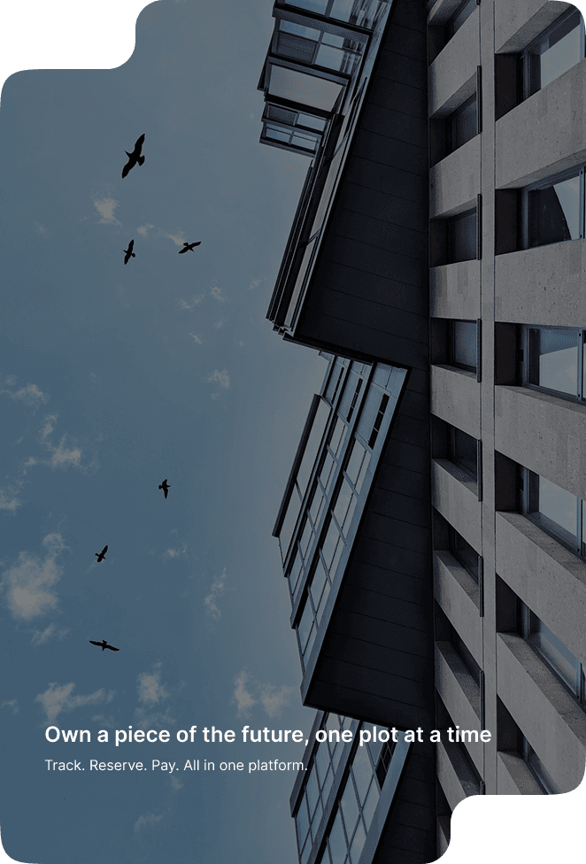 Modern building architecture with birds flying in the sky